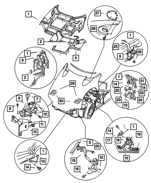 Hood & Hood Release for 2001 Dodge Viper #0