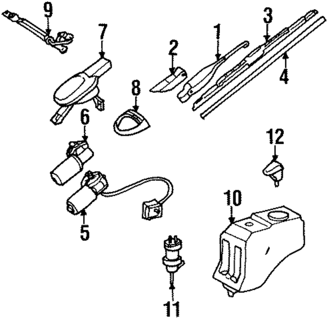 1248203844 - Body: Wiper Arm for Mercedes-Benz Image