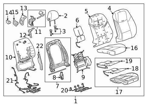 Passenger Seat Components for 2016 Cadillac ATS #5