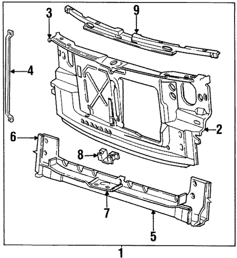 Radiator Support for 1995 Dodge Grand Caravan #0