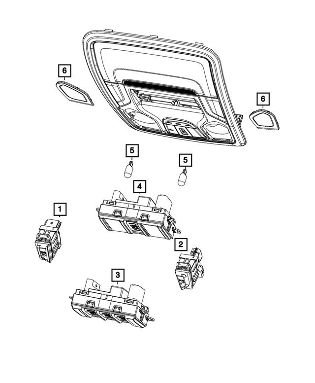 6EM27TX7AC - Electrical: Overhead Console Switch for Mopar Image
