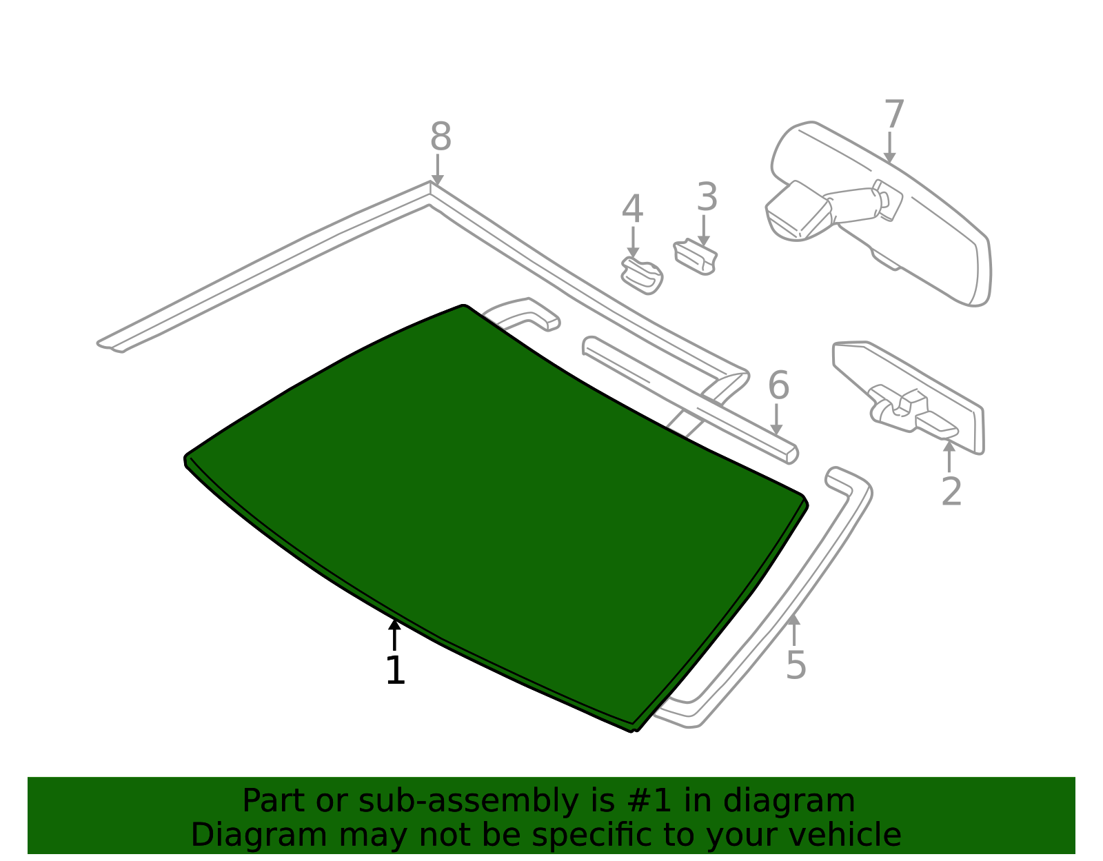 2000-2002 Toyota Celica Windshield 56101-20040 | Toyota Parts Express