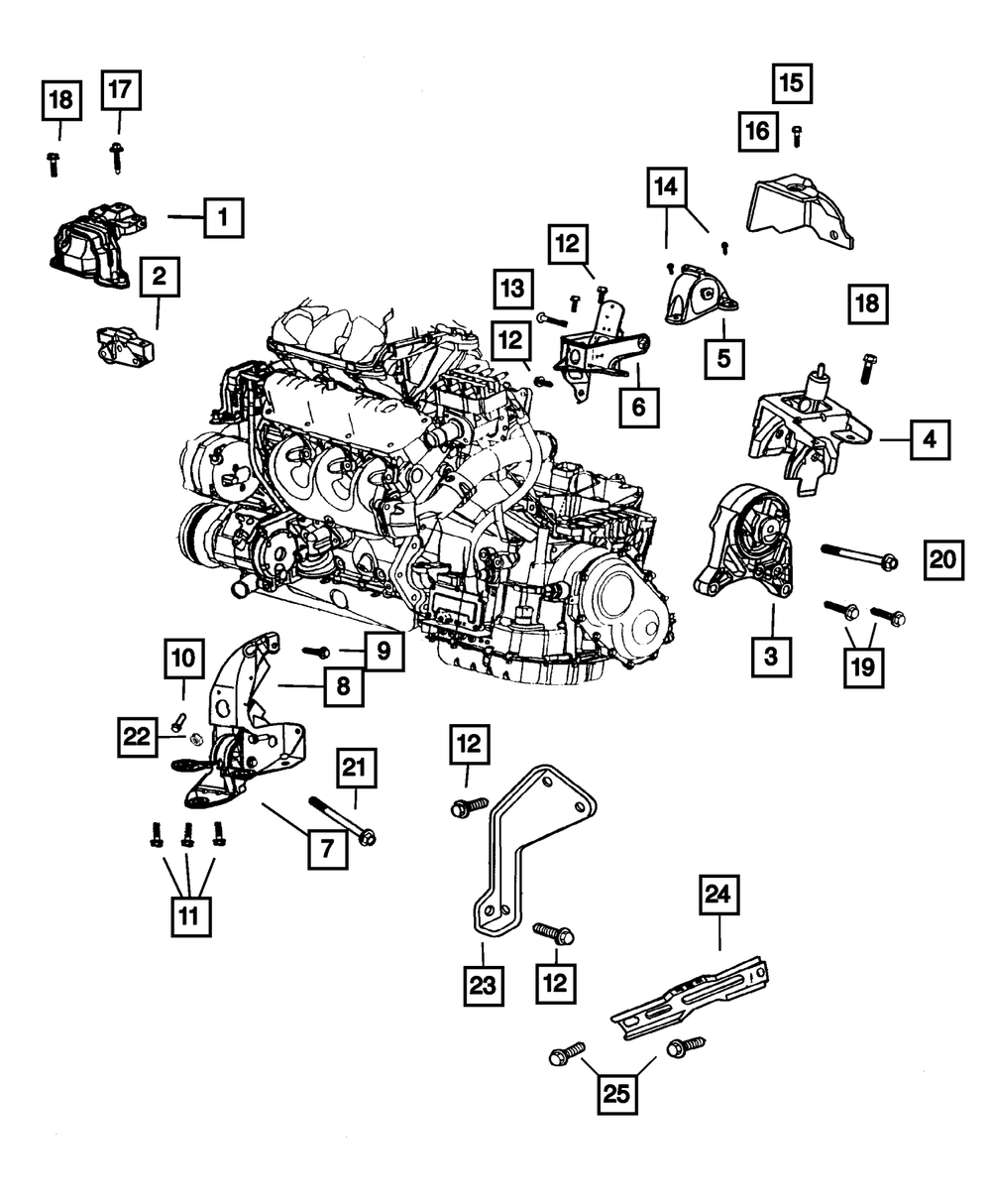 2001-2007 Mopar Engine Mount Support 4861295AB | My Mopar Parts
