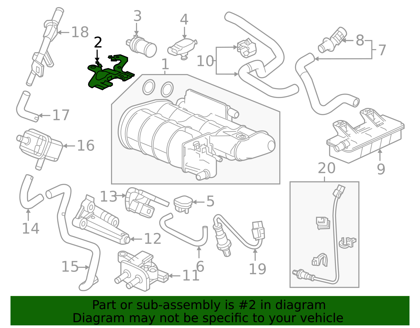 17358-TYA-A00 - Vapor Canister Mount Bracket 2023-2026 Honda | Honda ...