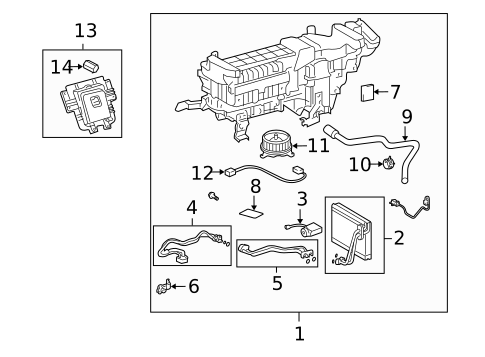 Evaporator Components for 2008 Lexus LS600h #1