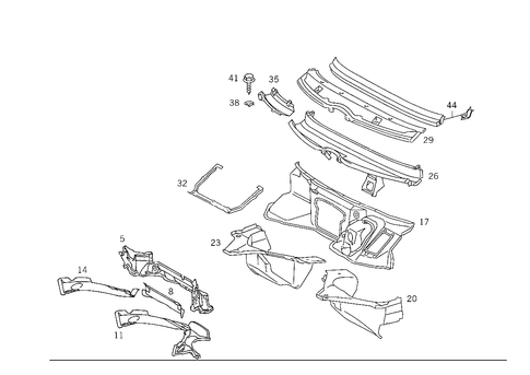 Fire Wall and Connection Parts for 1991 Mercedes-Benz 500SL #0