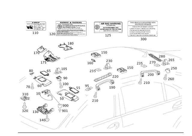 2218106917 - Covering and Lining: Mirror, Inner for Mercedes-Benz: 250, 300S, CL550, CL600, CL63 AMG, CL65 AMG, S350, S400, S500, S550, S600, S63 AMG Image image
