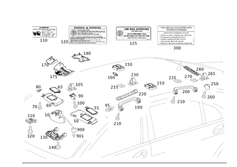 Sun Visor, Interior Mirror, Grab Handle for 2009 Mercedes-Benz S63 AMG #0