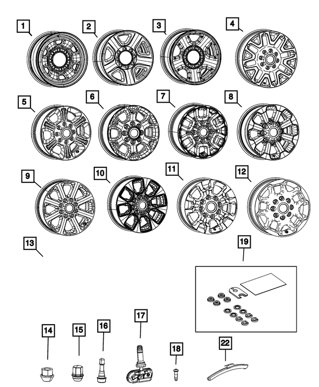 « 68600076AA –  : Aluminium Roue, Avant Ou Arrière pour Mopar Image »