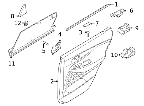Interior Trim - Rear Door for 2022 Hyundai Santa Fe #0