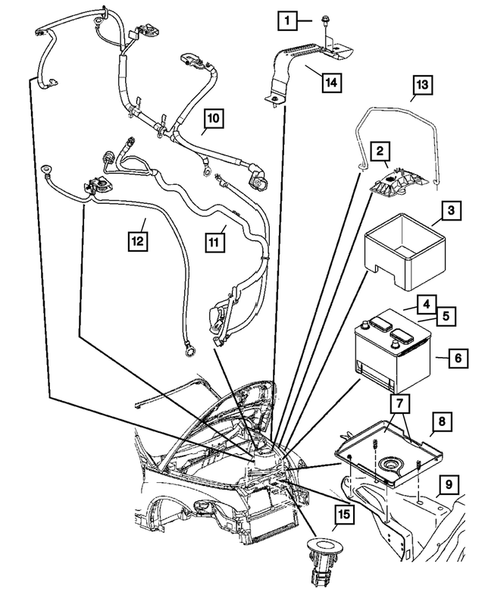 Battery Tray and Cables for 2005 Chrysler PT Cruiser #0