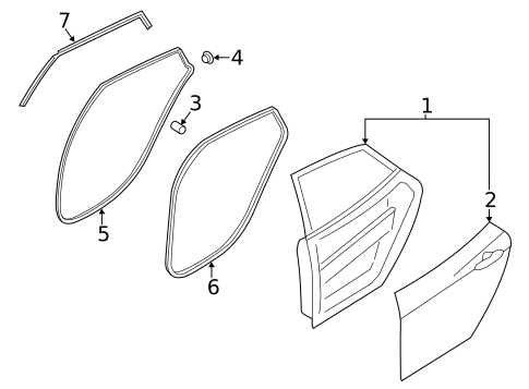 Door & Components for 2012 Hyundai Azera #1