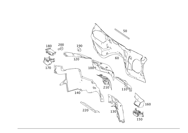 1646820428 - Panelling: Dampening, Firewall for Mercedes-Benz: GL320, GL550, ML320, ML500, ML550, ML63 AMG Image image
