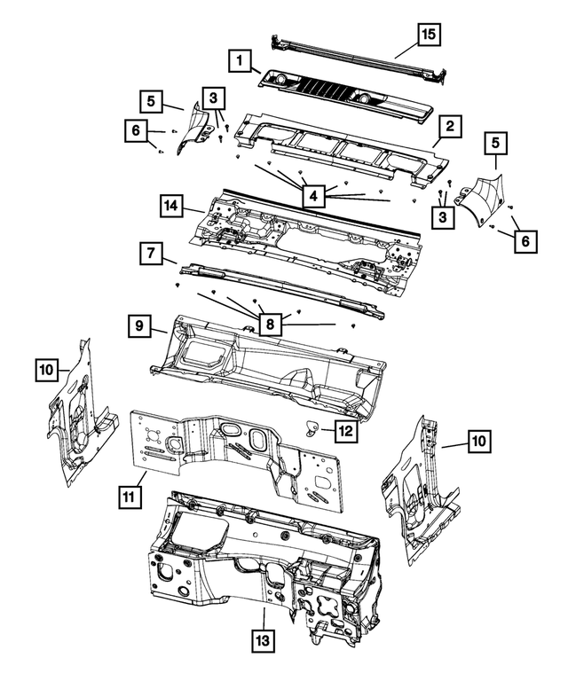 6BM52TZZAE - Body Sheet Metal Except Doors: Cowl Top Panel for Mopar Image