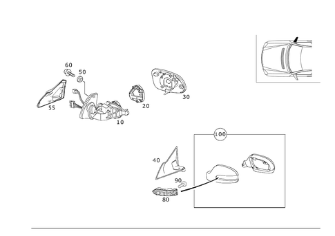 Outside Rear View Mirror, on the Right for 2011 Mercedes-Benz SL63 AMG #0