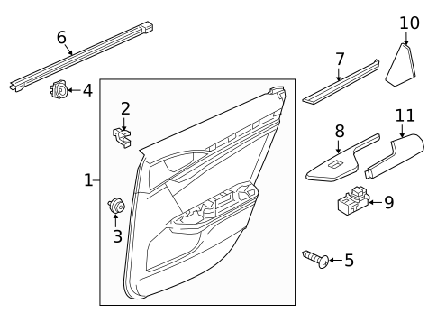 Interior Trim - Rear Door for 2017 Honda Civic #0