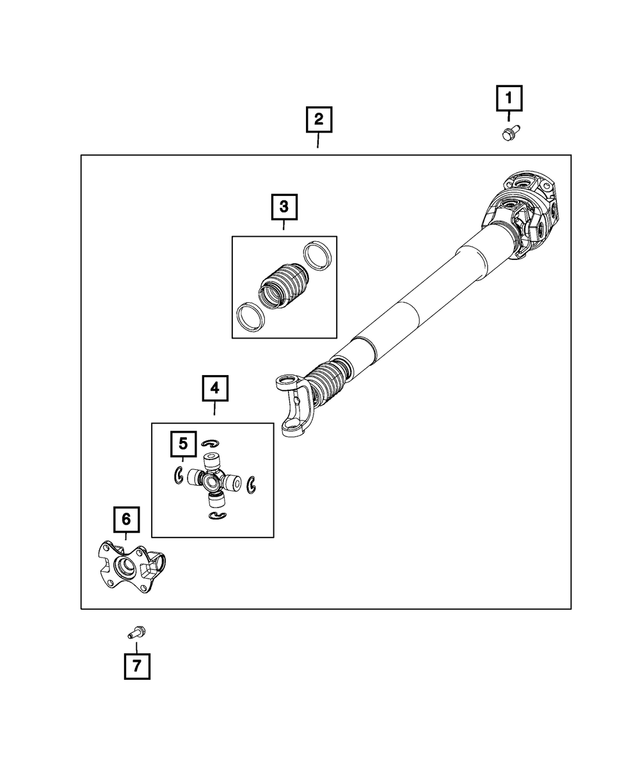 68206456AB - Front Axle; American Axle 235 MM Dual Rear Wheel; Differential and Drive Line: U-joint Kit for Mopar Image