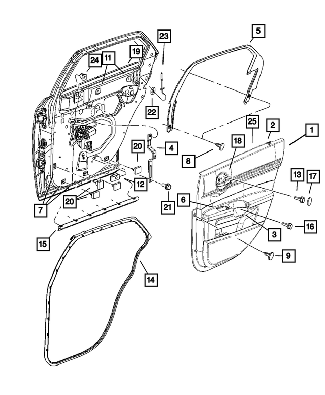 1LF471DVAA - Interior Trim: Rear Door Trim Panel, Left for Mopar Image