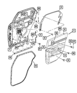 6035807 - Interior Trim: Door Trim Nut for Chrysler: 300, 300M, Concorde, Sebring | Dodge: Challenger, Charger, Dakota, Intrepid, Magnum, Stratus | Jeep: Grand Cherokee | Ram: Dakota Image