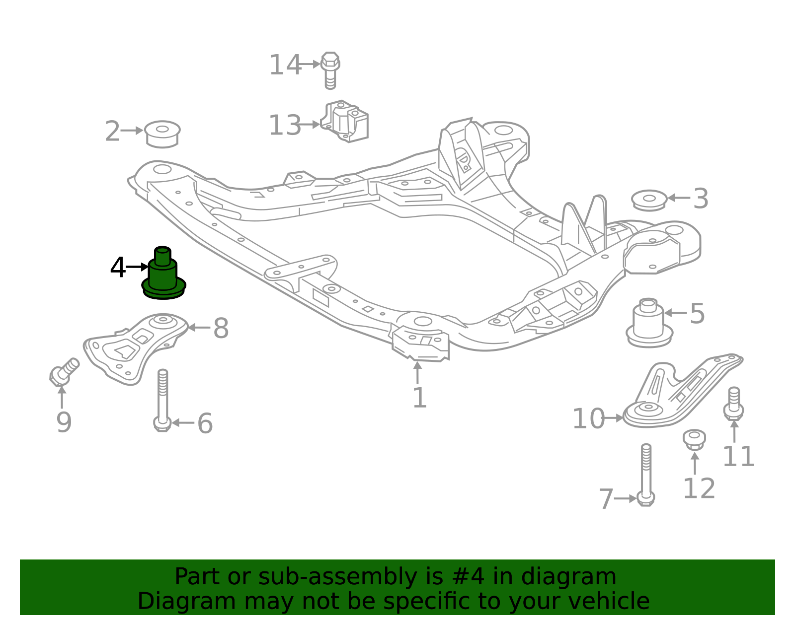 2001-2019 Toyota Engine Cradle Cushion 52211-0E010 | MotorMotor