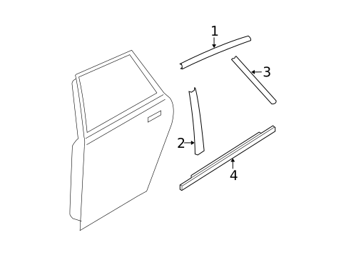 Exterior Trim - Rear Door for 2011 Mazda 3 #0