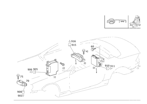 Belt Locking Retractor, Airbag and Sidebag for 1999 Mercedes-Benz SL600 #0