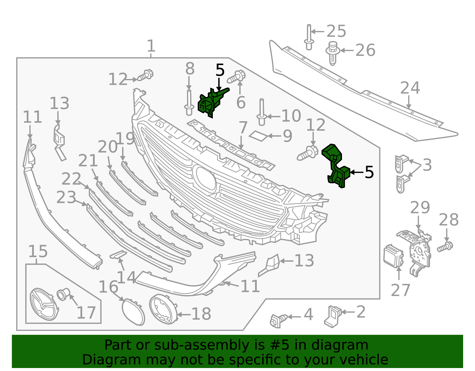 2016-2023 Mazda CX-9 Bracket(R) Grille - Passenger Side (RH) TK49