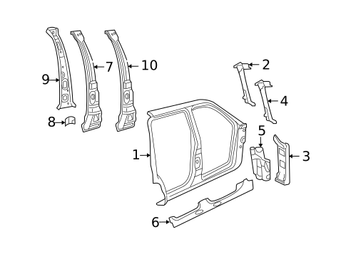 Hinge Pillar for 2003 Lincoln Aviator #0