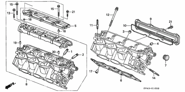 Cylinder Head (RR.) (V6) for 1995 Honda Accord #0