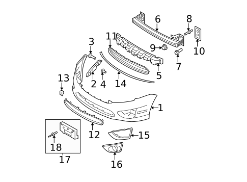 Bumper & Components - Front for 2010 Ford Fusion #1