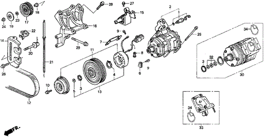A/C Compressor ('92-'93) for 1993 Acura Vigor #0