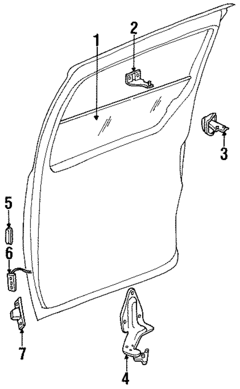 Glass - Side Door for 1998 Chrysler Town & Country #0