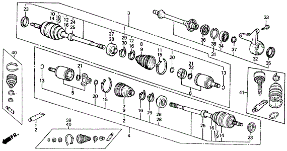 Driveshaft (2) 4WD for 1991 Honda Civic #0