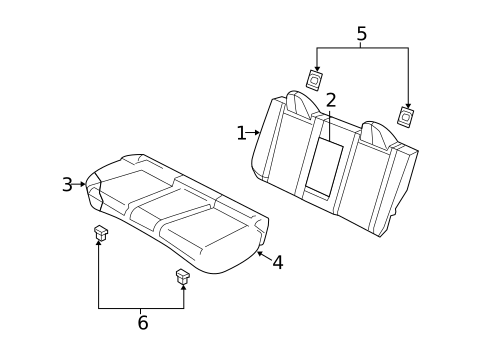 Rear Seat Components for 2010 Dodge Avenger #0