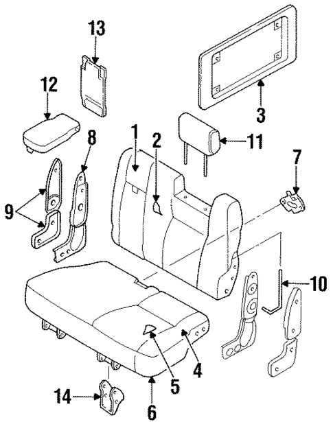 Rear Seat Components for 1996 Acura SLX #3