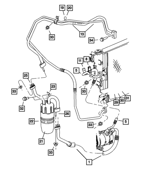Air Conditioner and Heater Plumbing for 2008 Dodge Caliber #0