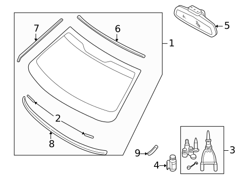 Glass - Windshield for 2002 Volvo C70 #0