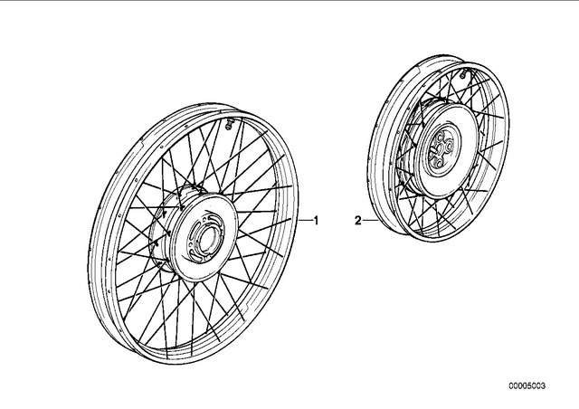 36317683248 - : Rear Spoke Wheel F Disc Brake - 4.00X15 for BMW-Motorrad Image
