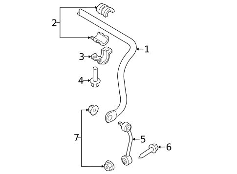 Stabilizer Bar & Components for 2012 Volkswagen Touareg #1