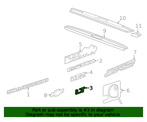 2021-2026 Chevrolet Nameplate 85631645 GM | GMPartsDirect.com