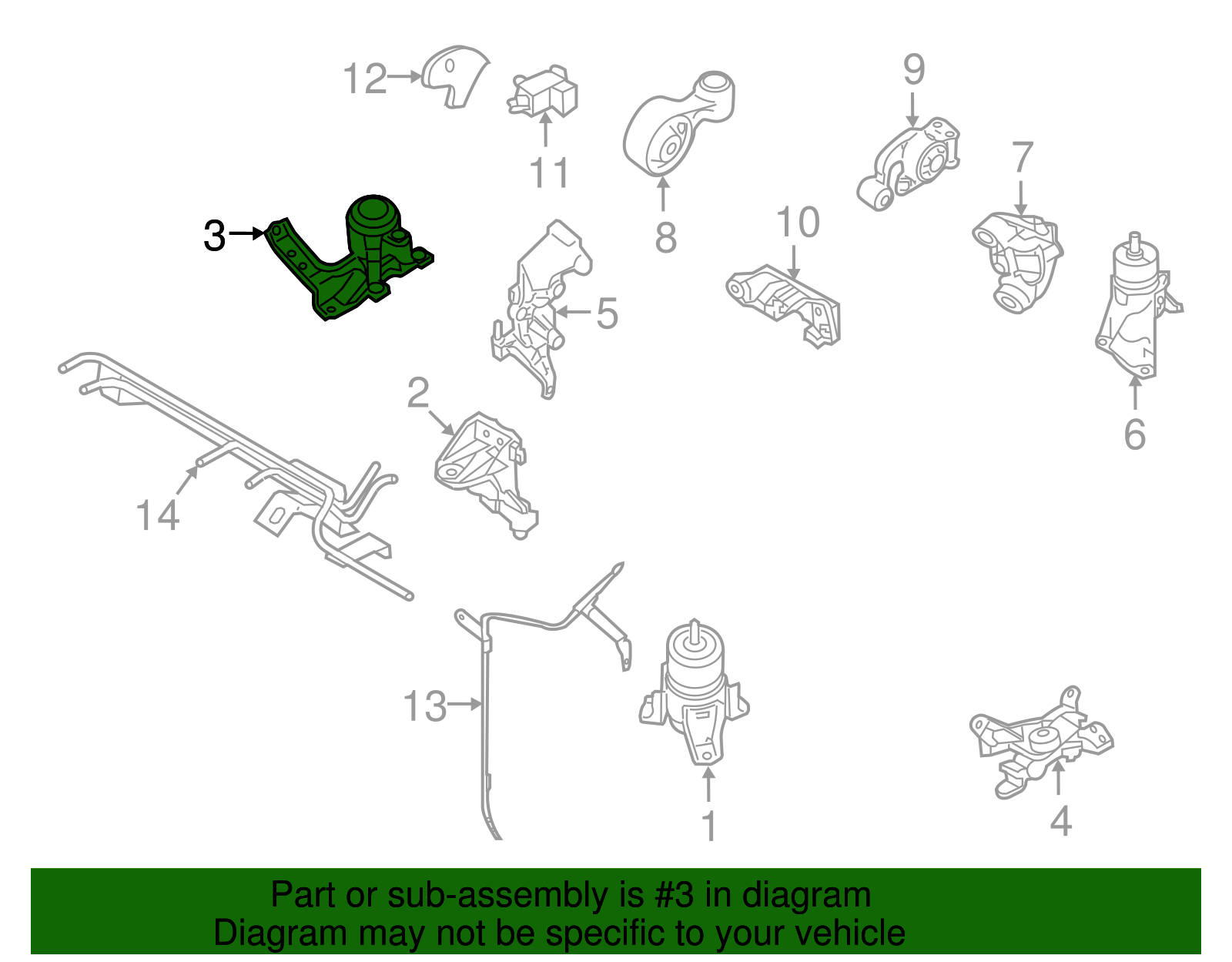 ちょんまげ 2013-2024 Nissan Side Mount 11210-3KA0A | Parts for Nissans