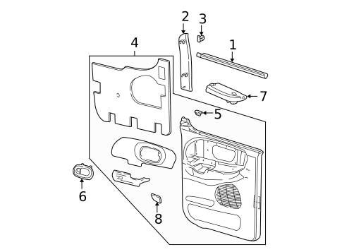 Interior Trim - Rear Door for 2003 Ford F-150 #1