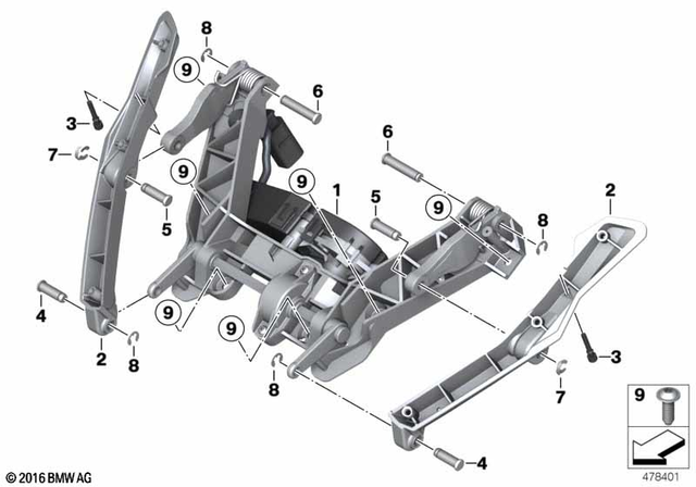 46638557439 - Frame and Mounting Parts: Windshield Adjustment -  for BMW-Motorrad Image