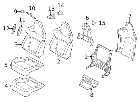 Front Seat Components for 2013 Jaguar XKR-S #1
