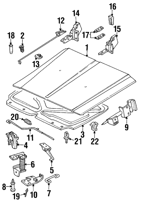 Hood & Components for 1997 Jeep Cherokee #0