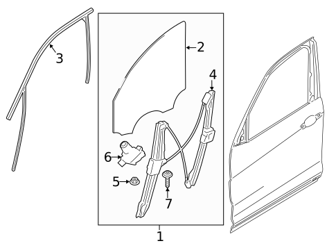Glass - Front Door for 2015 BMW X3 #0