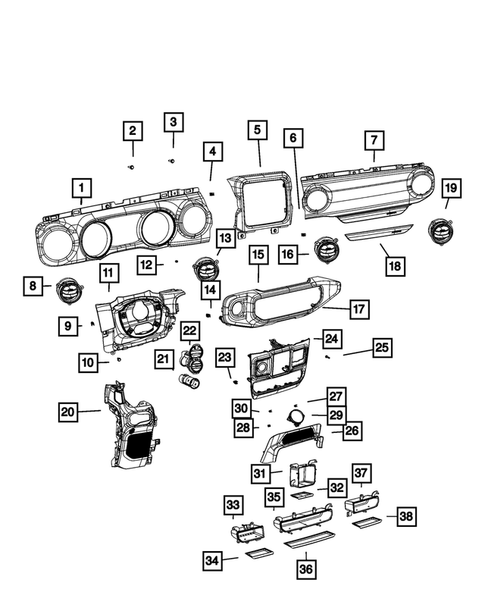 Instrument Panel for 2020 Jeep Wrangler #0