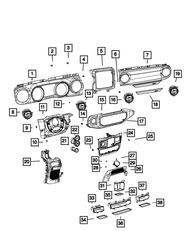 6AC261R3AD - : Passenger Air Bag Door for Mopar Image