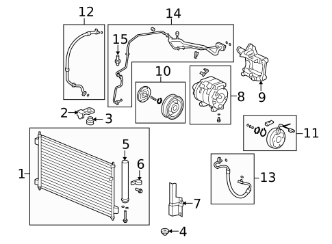 Condenser, Compressor & Lines for 2012 Honda Crosstour #0
