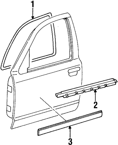 Exterior Trim - Front Door for 1998 Ford Crown Victoria #0